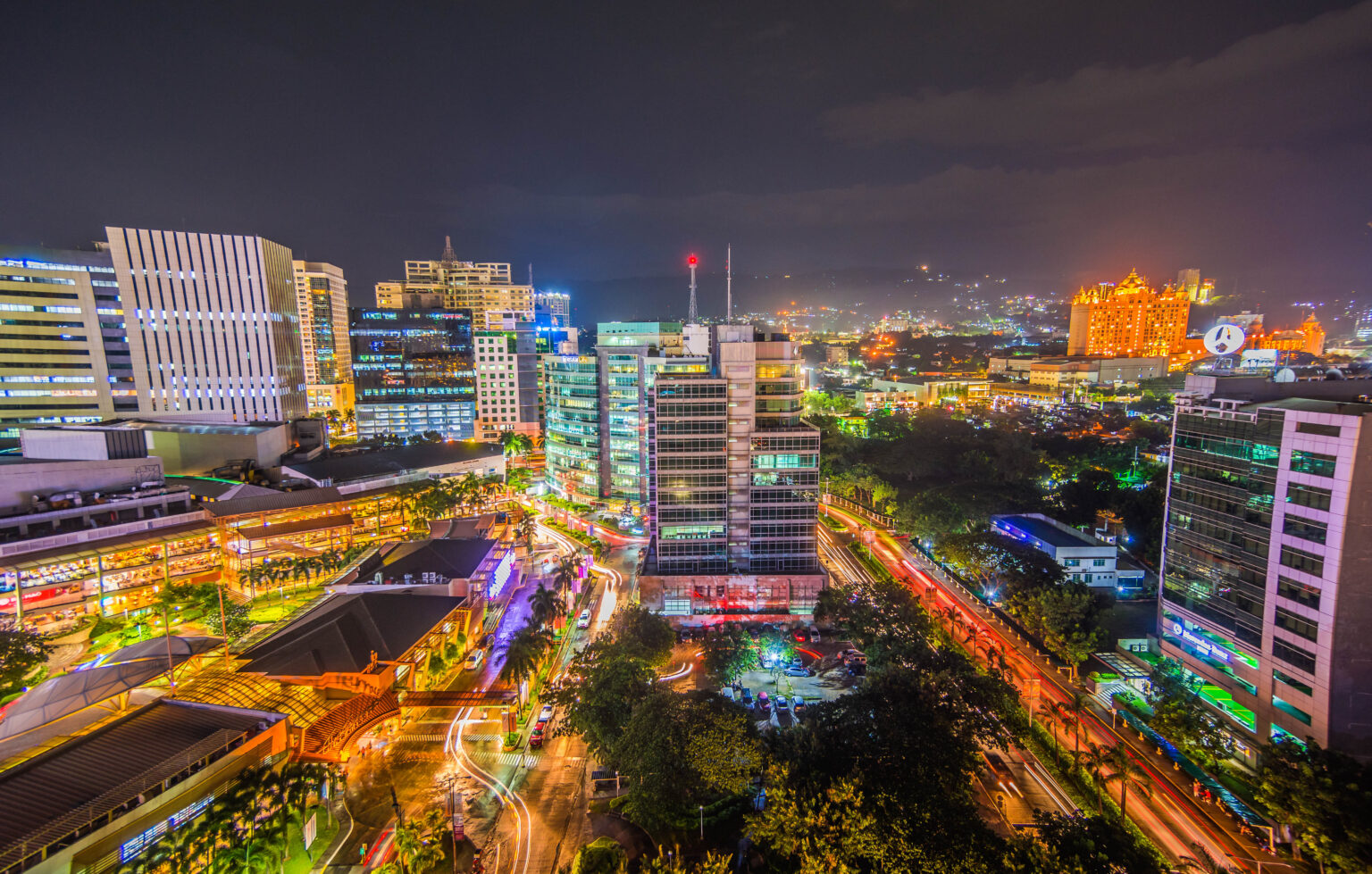 The skyline of Cebu City, the Philippines at night